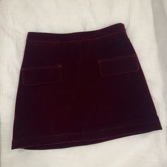 Moon River Dresses & Skirts - Moon River Burgundy Velvet Mini Skirt